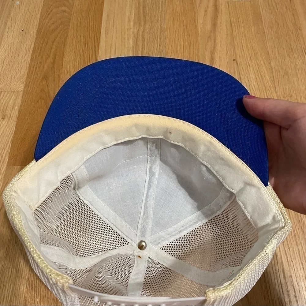 Vintage M&S Service Husky Patch Mesh Trucker Hat Snap Back Rich Joann Flagler